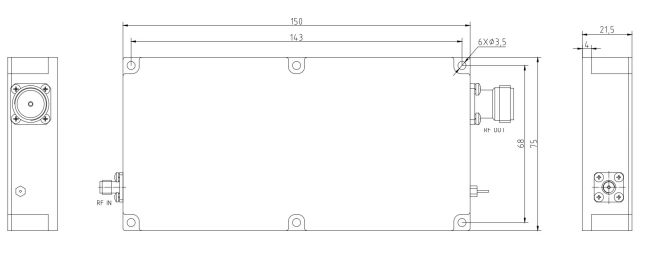 X-Band 8000-11000MHz 20W Wideband Amplifier Microwave RF Power Amplifier for Satellite Communications 1